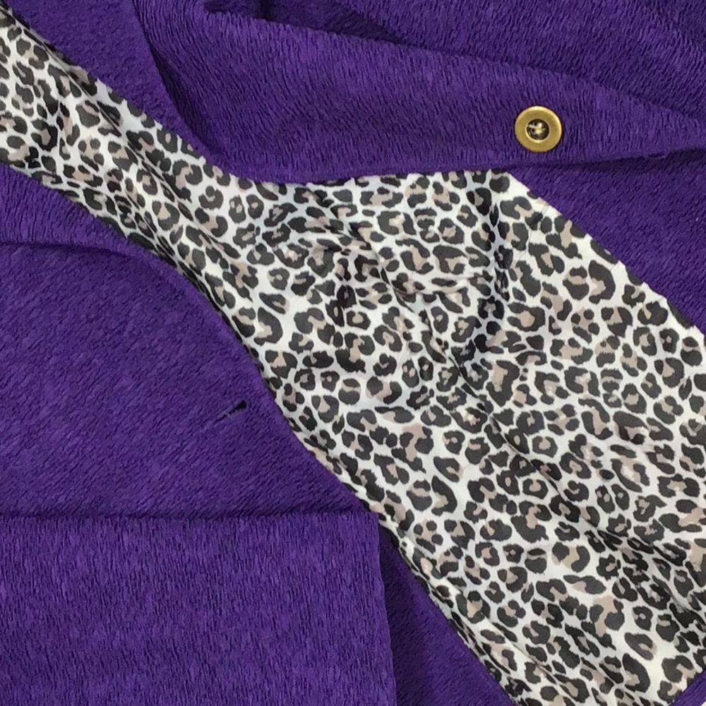 Chico’s purple textured button front blazer jacket L - Picture 8 of 10